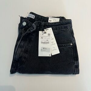 Zara high rise straight black jeans BNWT